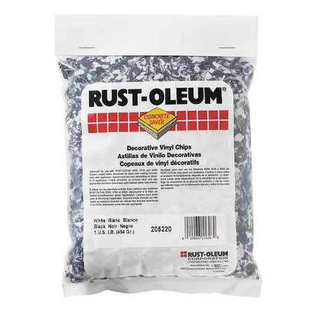 Floor Chip, Black/White, Vinyl, 1 lb. MPN:205220