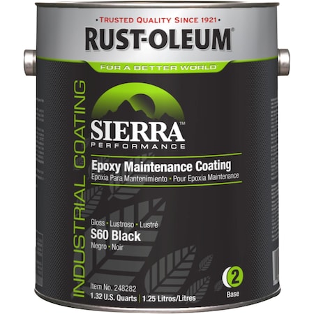 Epoxy Maintenance Coating Base, Black, Gloss, 1 gal, 230 to 340 sq ft/gal, S60 Series MPN:248282