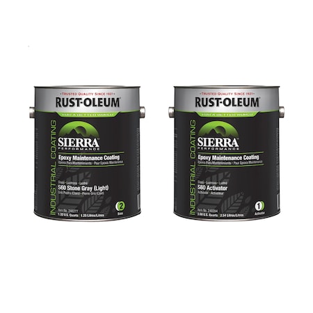Epoxy Activator and Finish Kit, Stone Gray, High Gloss, 1 gal, 230 to 340 sq ft/gal, S60 Series MPN:248285