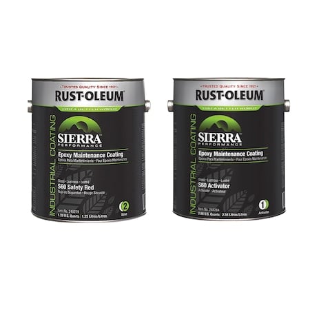 Epoxy Activator and Finish Kit, Safety Red, High Gloss, 1 gal, 230 to 340 sq ft/gal, S60 Series MPN:248287