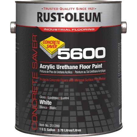1 gal Floor Paint, Gloss Finish, White, Solvent Base MPN:251289