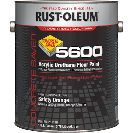 1 gal Floor Paint, Gloss Finish, Safety Orange, Solvent Base MPN:261116