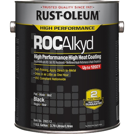 Heat Resistant Coating, Black, 1 gal, Can MPN:286512