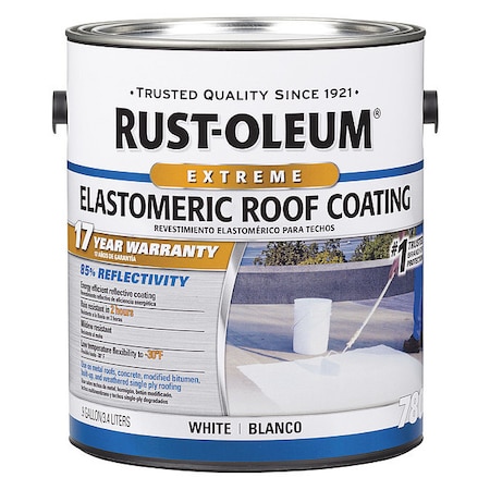 Elastomeric Roof Coating, 0.9 gal., White, Dry Time: 2 to 24 hr MPN:301902