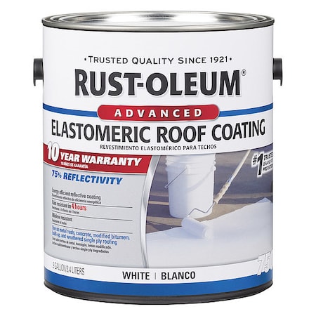 Elastomeric Roof Coating, 0.9 gal., White, Base Type: Water MPN:301903