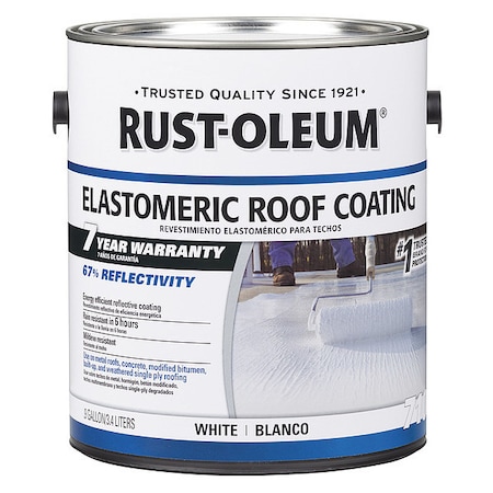 Elastomeric Roof Coating, 0.9 gal., White, Dry Time: 6 hr MPN:301904