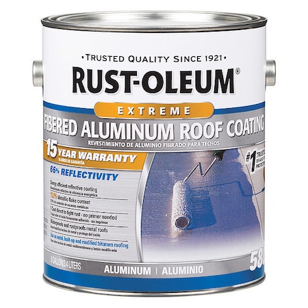 Aluminum Roof Coating, 0.9 gal, Light Gray, VOC Content: 397g/L MPN:301905