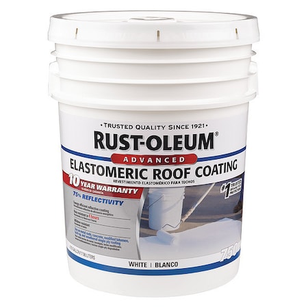 Elastomeric Roof Coating, 4.75 gal., White, Base Type: Water MPN:301993
