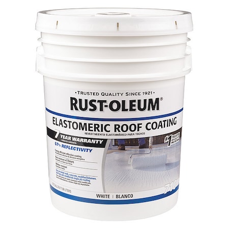Elastomeric Roof Coating, 4.75 gal., White, Surface: Metal MPN:301994
