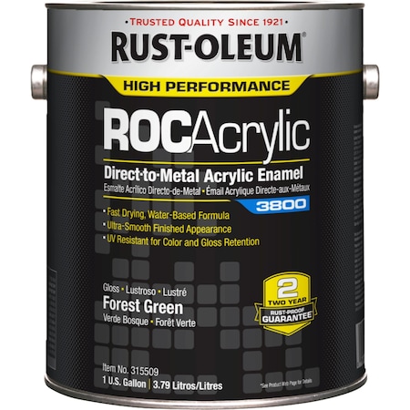 Acrylic Enamel Coating, Forest Green, 1gal MPN:315509