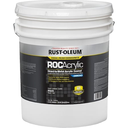 Acrylic Enamel Coating, Black, 5 gal, Pail MPN:316534