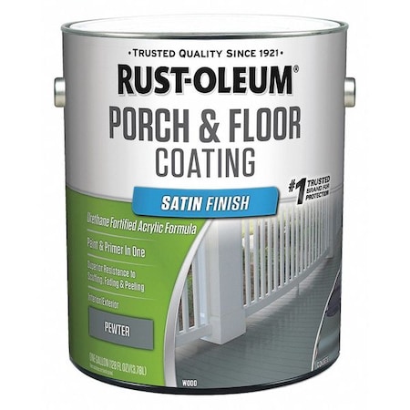 1 gal Floor Coating, Satin Finish, Pewter, Water Base MPN:320418