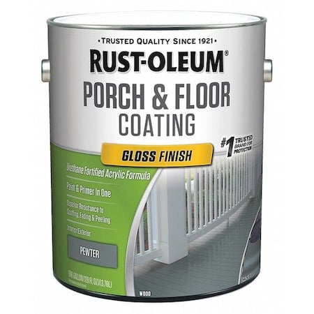 1 gal Floor Coating, Gloss Finish, Pewter, Water Base MPN:320474
