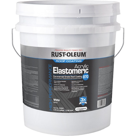 870 Elastomeric Commercial Grade Roof Coating, White, 4.75 Gallon MPN:359666