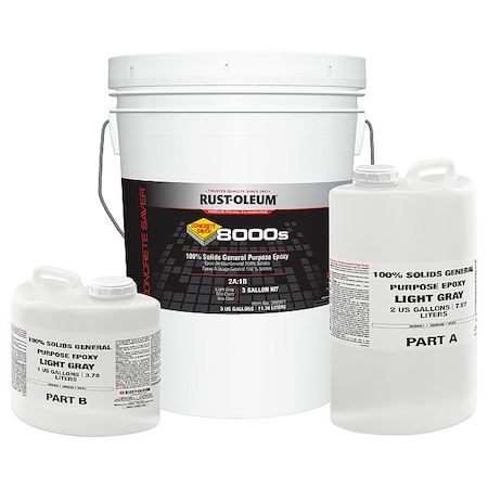 Epoxy Coating, Flat Finish, Light Gray, Solvent Base MPN:388961