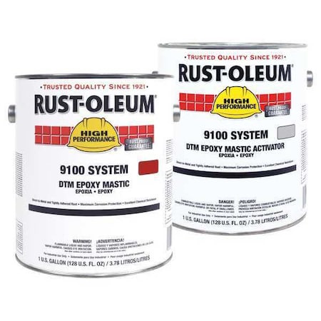 Epoxy Activator and Finish Kit, Safety Red, Gloss, (2) 1 gal, 125 sq ft/gal, 9100 Series MPN:59JM48