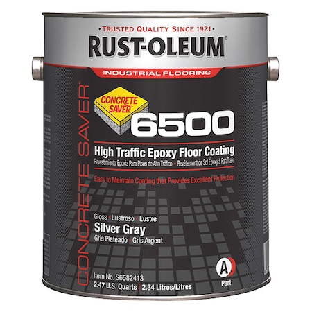 1 gal Floor Coating, High Gloss Finish, Silver Gray, Solvent Base MPN:S6582413