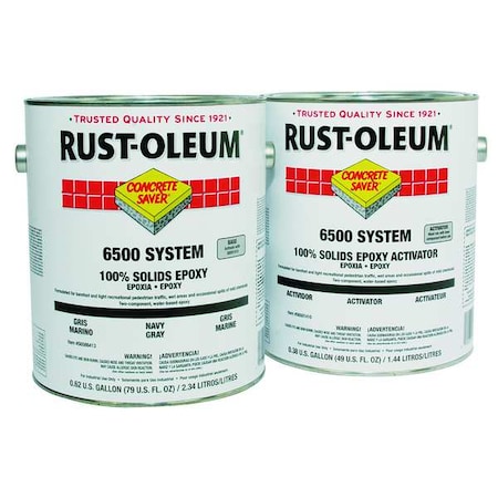 Floor Coating Kit, High Gloss Finish, Navy Gray, 100% Solid Base MPN:S6586413