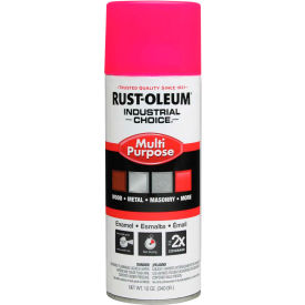 Rust-Oleum Industrial 1600 System Gen Purpose Enamel Aerosol Fluorescent Pink 12 oz. - 1659830 1659830 - Pkg Qty 6