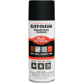 Rust-Oleum Industrial 1600 System General Purpose Enamel Aerosol SemiFlat Black 12 oz. - 1678830 1678830 - Pkg Qty 6