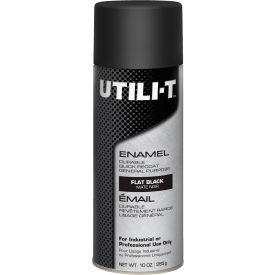 Rust-Oleum Utili-T General Purpose Enamel Spray Paint 10 oz. Aerosol Can Flat Black Pack of 6 387389 - Pkg Qty 6