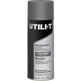 Rust-Oleum Utili-T General Purpose Enamel Spray Paint 10 oz. Aerosol Can Flat Gray Primer Pk of 6 387397 - Pkg Qty 6