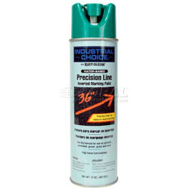 Rust-Oleum M1800 Water-Based Precision-Line Inverted Marking Paint Aerosol Safety Green 1834838 - Pkg Qty 12