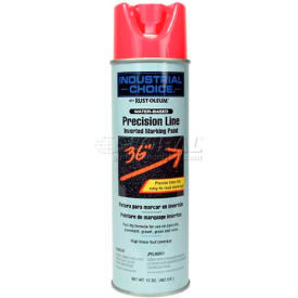 Rust-Oleum M1800 Water-Based Precision-Line Inverted Marking Paint Aerosol Fluor. Pink 1861838 - Pkg Qty 12