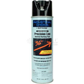 Rust-Oleum M1800 System Water-Based Precision-Line Inverted Marking Paint Aerosol Black 1875838 - Pkg Qty 12