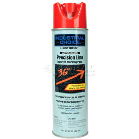 Rust-Oleum M1800 Water-Based Precision-Line Inverted Marking Paint Aerosol Safety Red 203038 - Pkg Qty 12