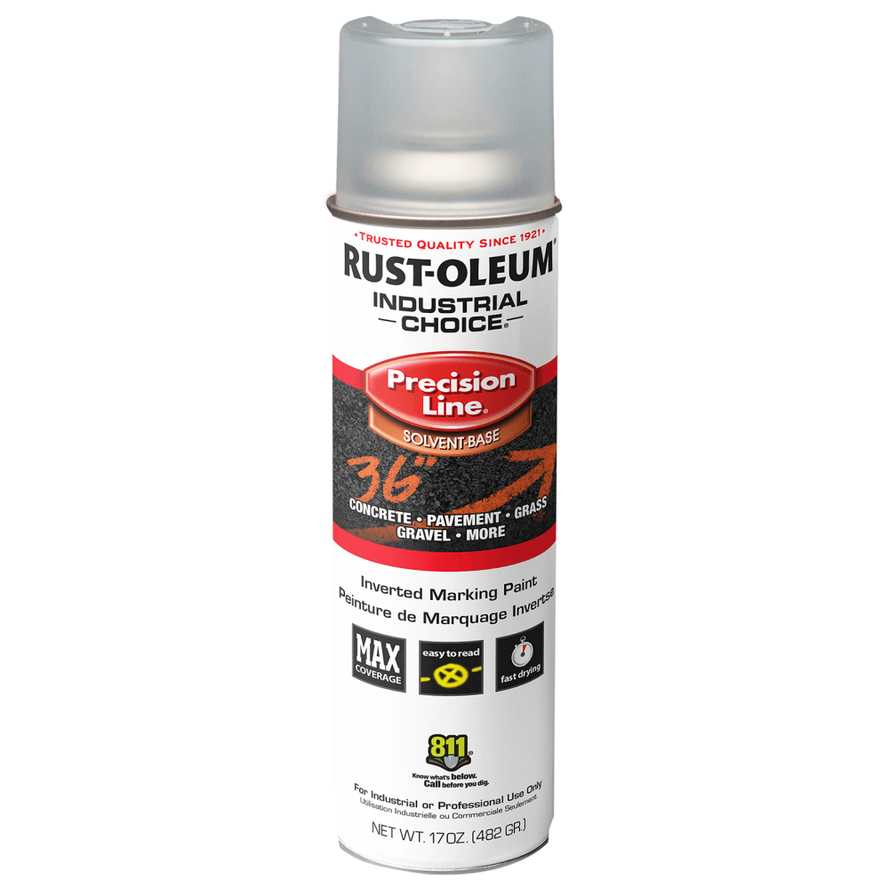 Rust-Oleum Industrial Choice M1600 System Solvent-Based Precision Line Inverted Marking Paint, 17 Oz, Clear, Case Of 12 Cans MPN:1601838V