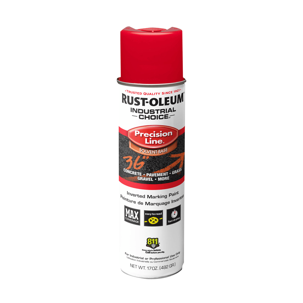 Rust-Oleum Industrial Choice M1600 System Solvent-Based Precision Line Inverted Marking Paint, 17 Oz, Safety Red, Case Of 12 Cans MPN:203029V