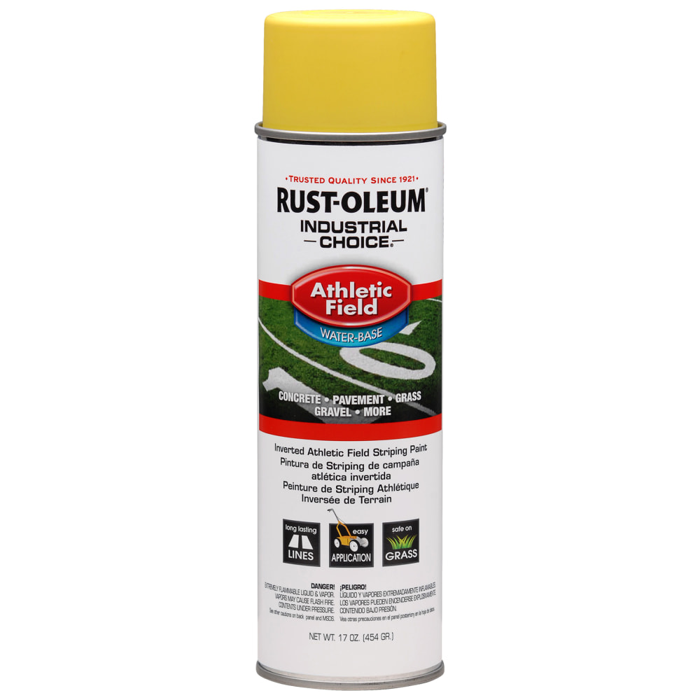 Rust-Oleum Industrial Choice AF1600 System Athletic Field Inverted Striping Paint, 17 Oz, Yellow, Case Of 12 Cans MPN:206045
