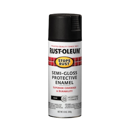 Stops Rust Enamel Spraypaint Semi-Gloss Black MPN:7798830