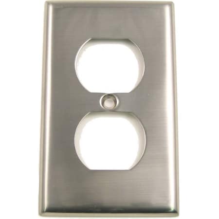 Single Receptacle Switch Plate, Number of Gangs: 1 Satin Nickel Finish MPN:783SN