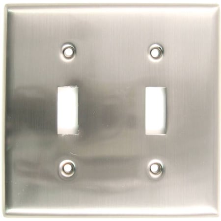 Double Switch Plate, Number of Gangs: 2 Satin Nickel Finish MPN:785SN