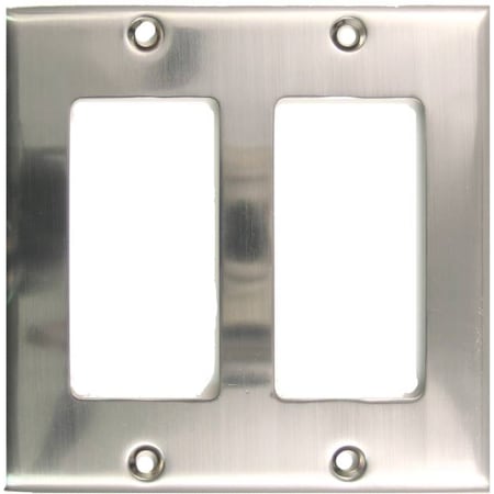 Double Rocker Switch Plate, Number of Gangs: 2 Satin Nickel Finish MPN:787SN