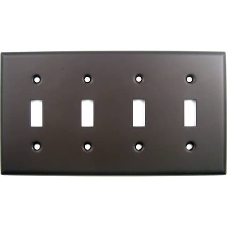 Quadruple Toggle Switch Plate Oil Rubbed, Number of Gangs: 4 Oil Rubbed Bronze Finish MPN:790ORB