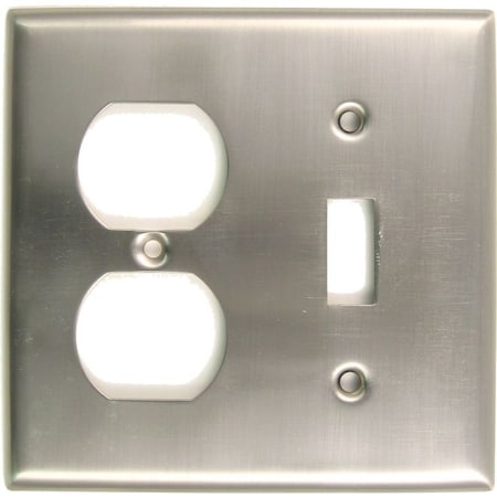 Double Switch/Receptacle Switch Plate, Number of Gangs: 2 Satin Nickel Finish MPN:791SN