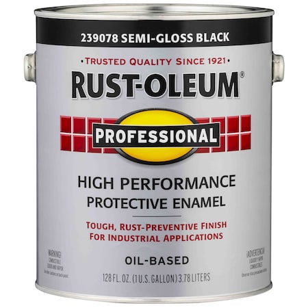 Professional DTM Alkyd Protective Enamel, Black, Semi-Gloss, 1 Gallon MPN:239078