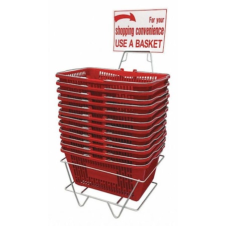Hand Basket Set, Regular, Red, Plastic MPN:H2112001