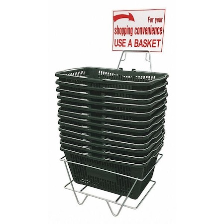 Hand Basket Set, Regular, Green, Plastic MPN:H2112003