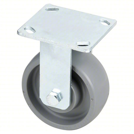 Plate Caster, Rigid, Nylon, 6 1/2