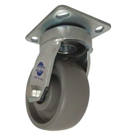 Plate Caster, Swivel, Nylon, 7 1/2