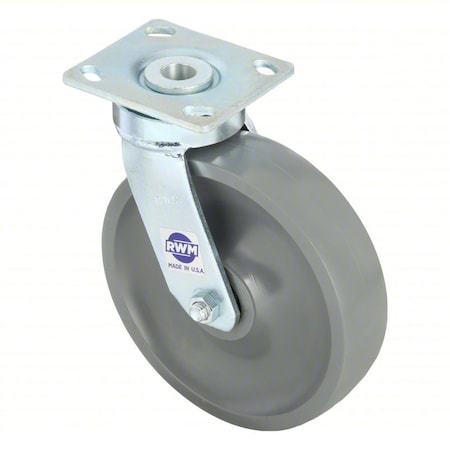 Plate Caster, Swivel, Nylon, 9 1/2
