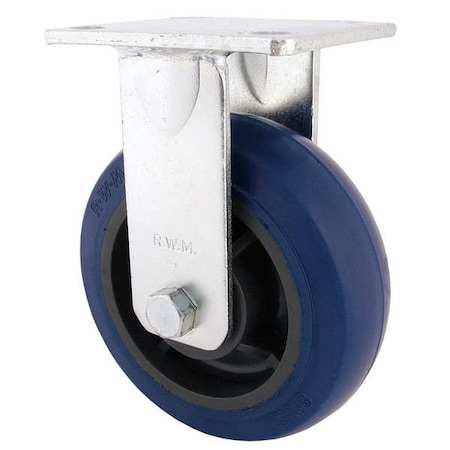 Rigid Plate Caster, Rubber, 8 in., 700 lb. MPN:48-RAB-0820-R-EHT