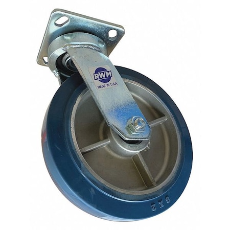 Swivel Plate Caster, Rubber, 8 in., 750 lb. MPN:48-RAB-0820-S-EHT