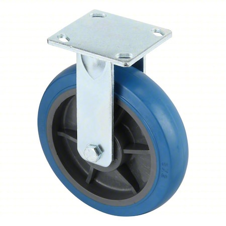 Plate Caster, Rigid, Rubber, 9 1/2