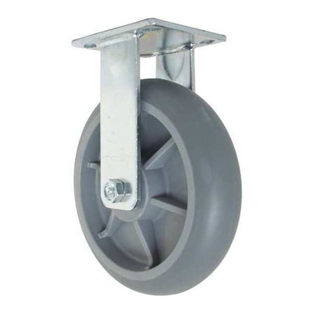 Plate Caster, Rigid, Rubber, 10 1/8