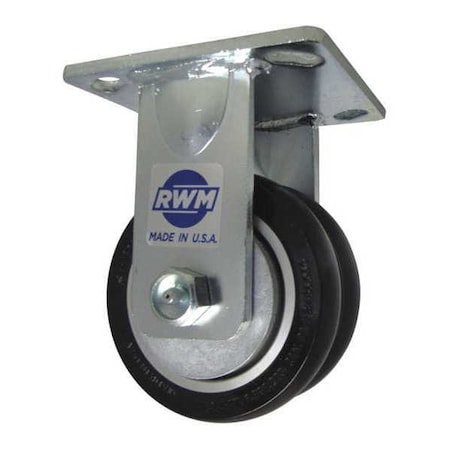 Plate Caster, Rigid, Polyurethane, 5 5/8